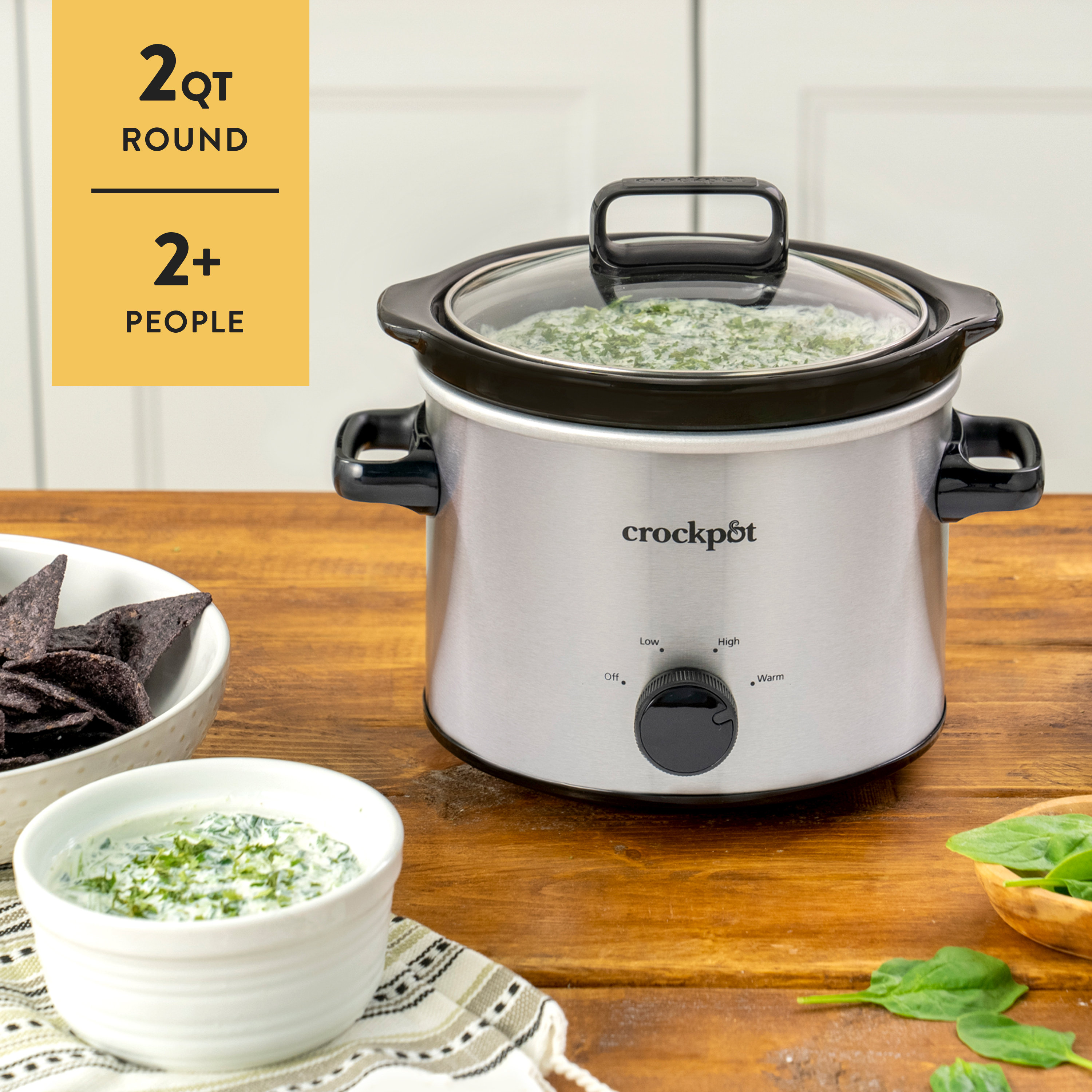 Alternative view of Crock-Pot 2-Quart Classic Slow Cooker, Small Slow Cooker, Stainless Steel
