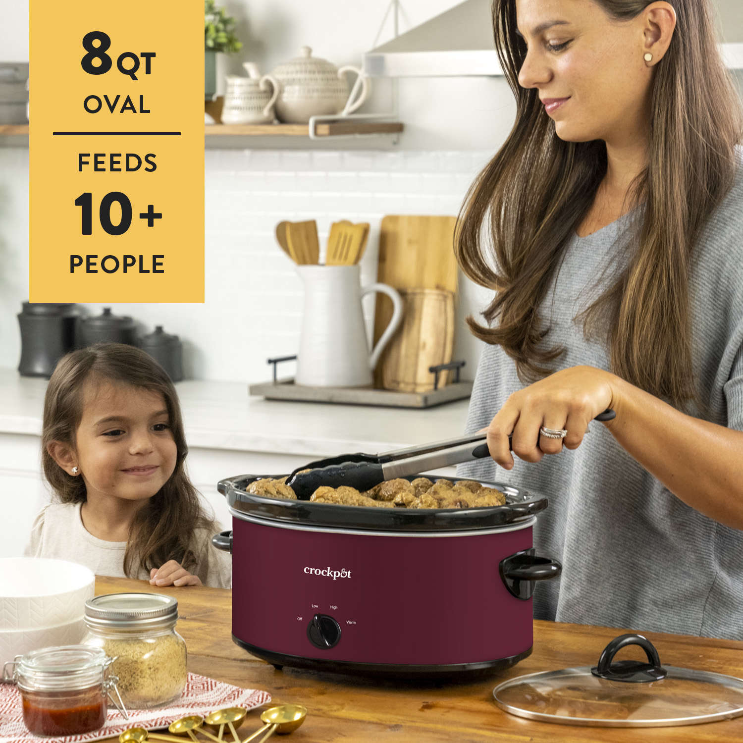 Alternative view of Crock-Pot Manual 8-Quart Slow Cooker, Rhubarb