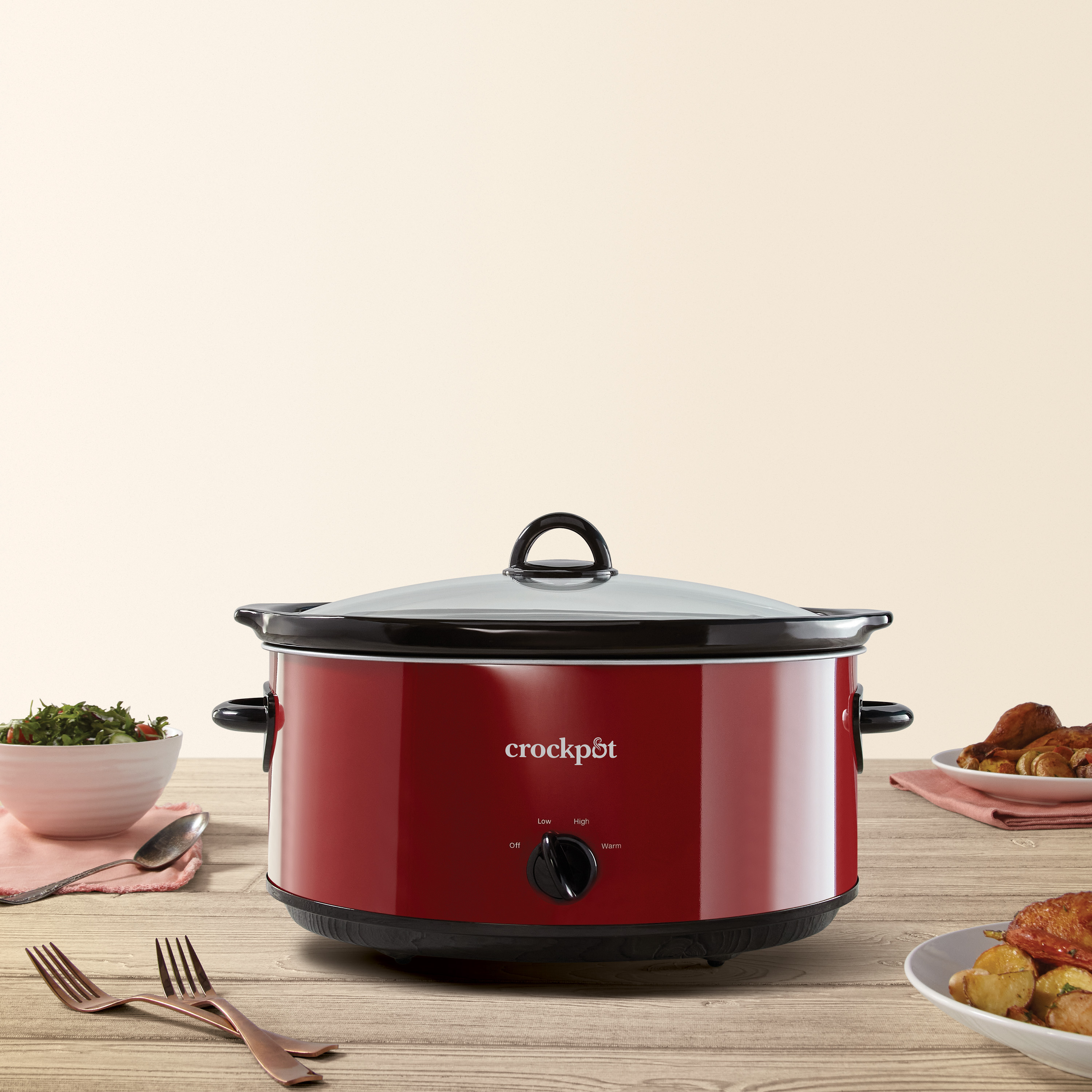 Alternative view of Crock-Pot Manual 8-Quart Slow Cooker, Red Polished